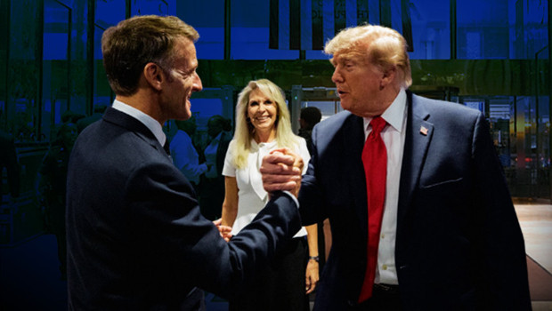 Trump ile Macron'dan dünyayı şaşırtan poz