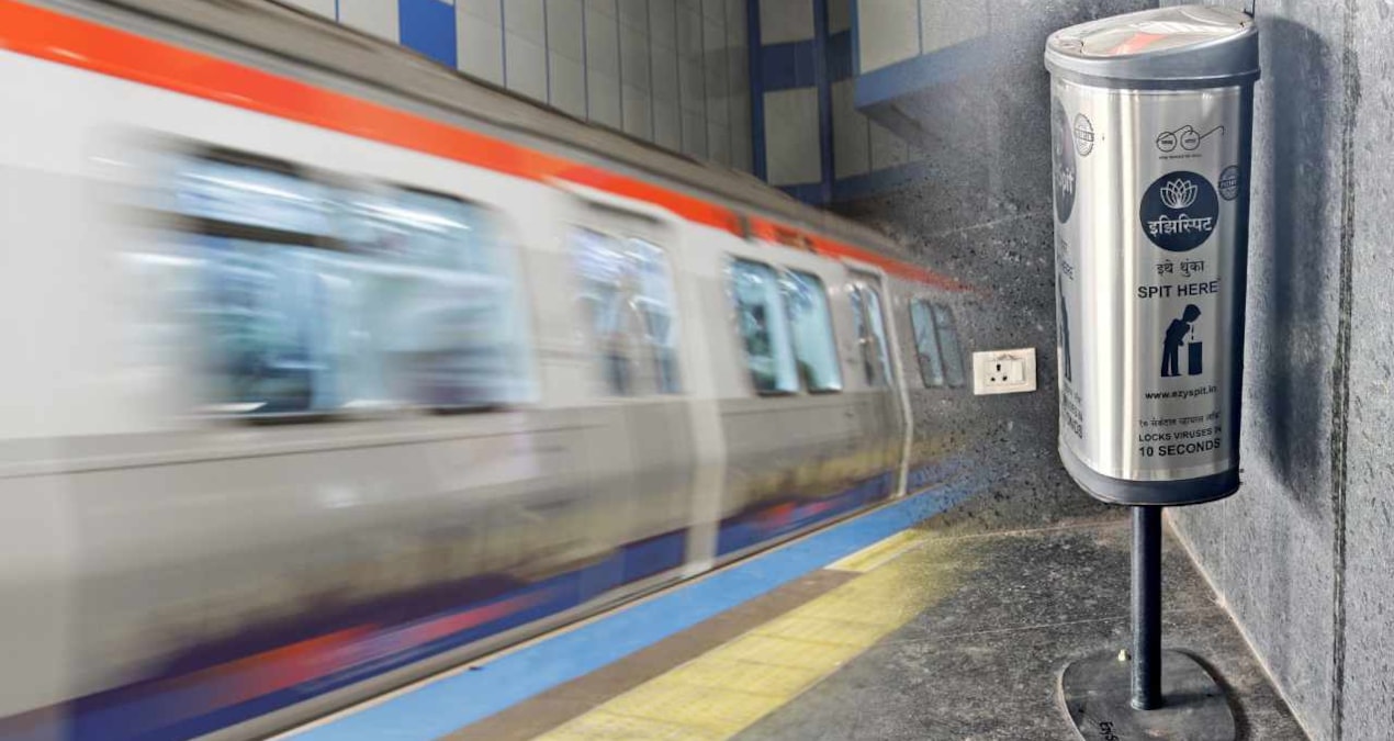Metro istasyonlarına tükürme noktaları kuruldu