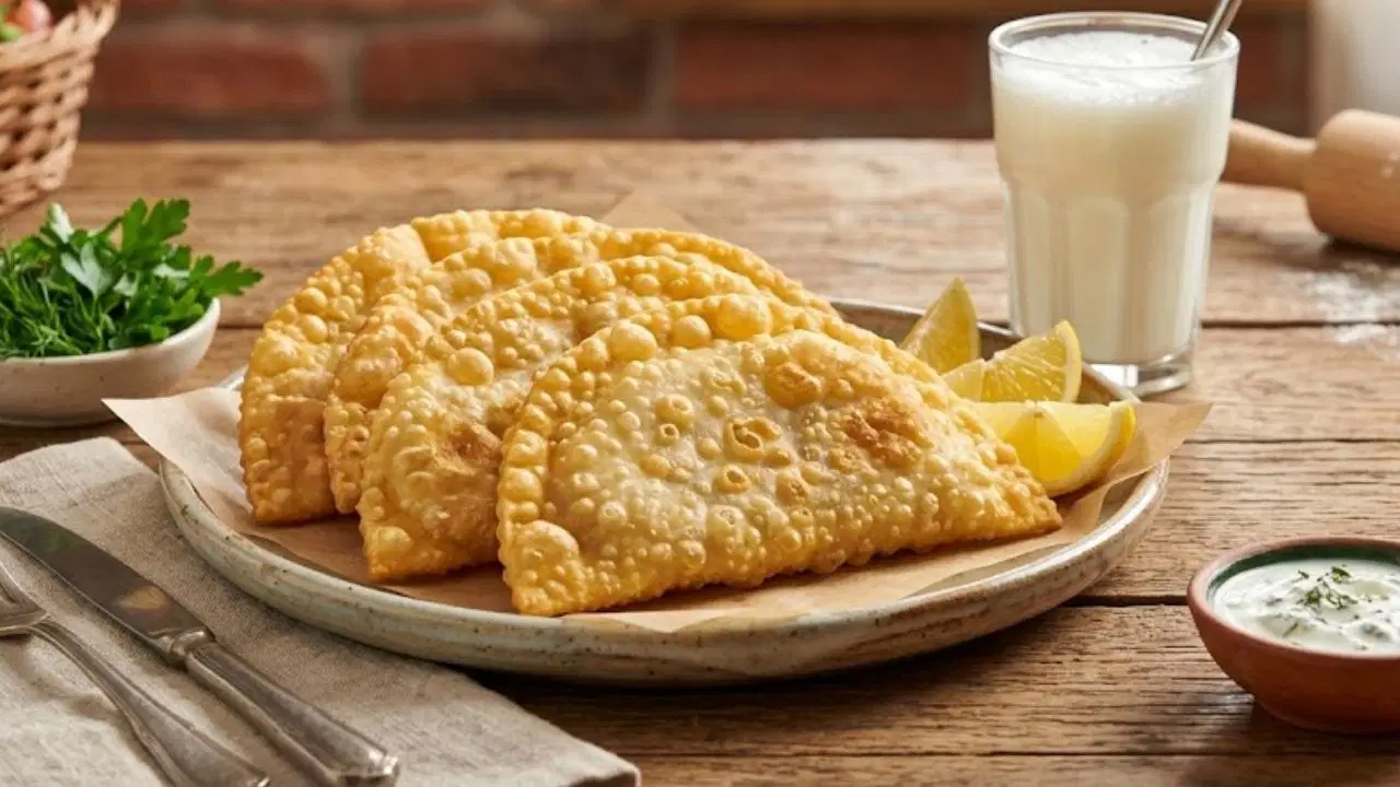 Balon gibi kabaran, yağ çekmeyen orijinal çibörek (çiğ börek) tarifi...