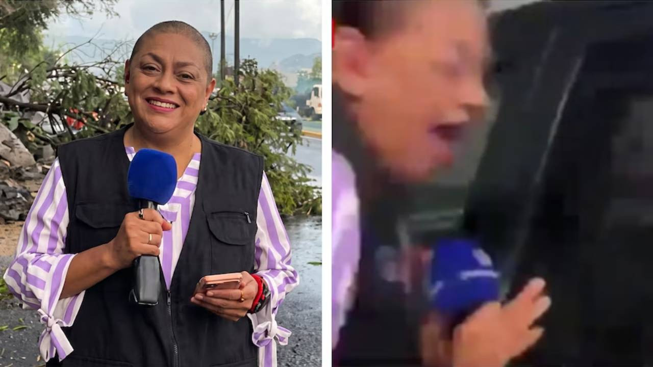 Saniye saniye ekrana geldi! Canlı yayındaki gazetecilere araç çarptı