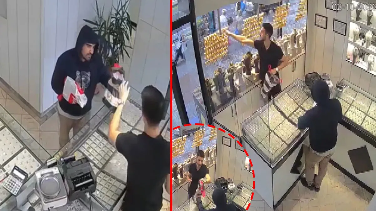 Bayrampaşa’da şemsiyeyle altın çaldı, tezgahtarın zekâsı milyonlarca zarar önledi.