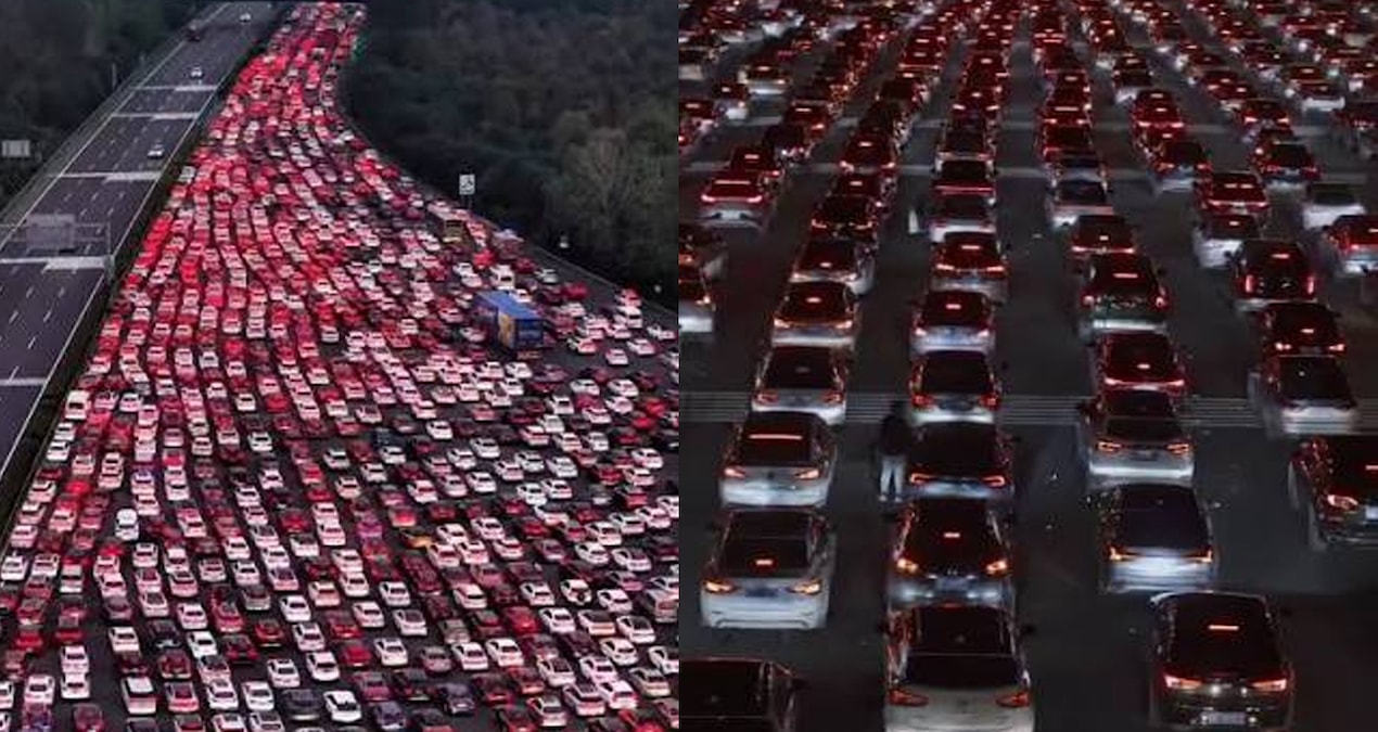 Çin'de milyonlarca araç trafikte sıkışıp kaldı