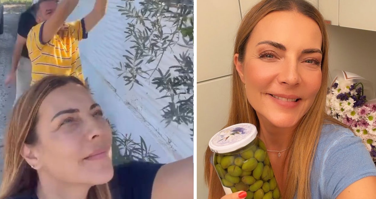 Burcu Kara köyünde zeytin hasadına başladı: Evde kendi kırma zeytinini yaptı