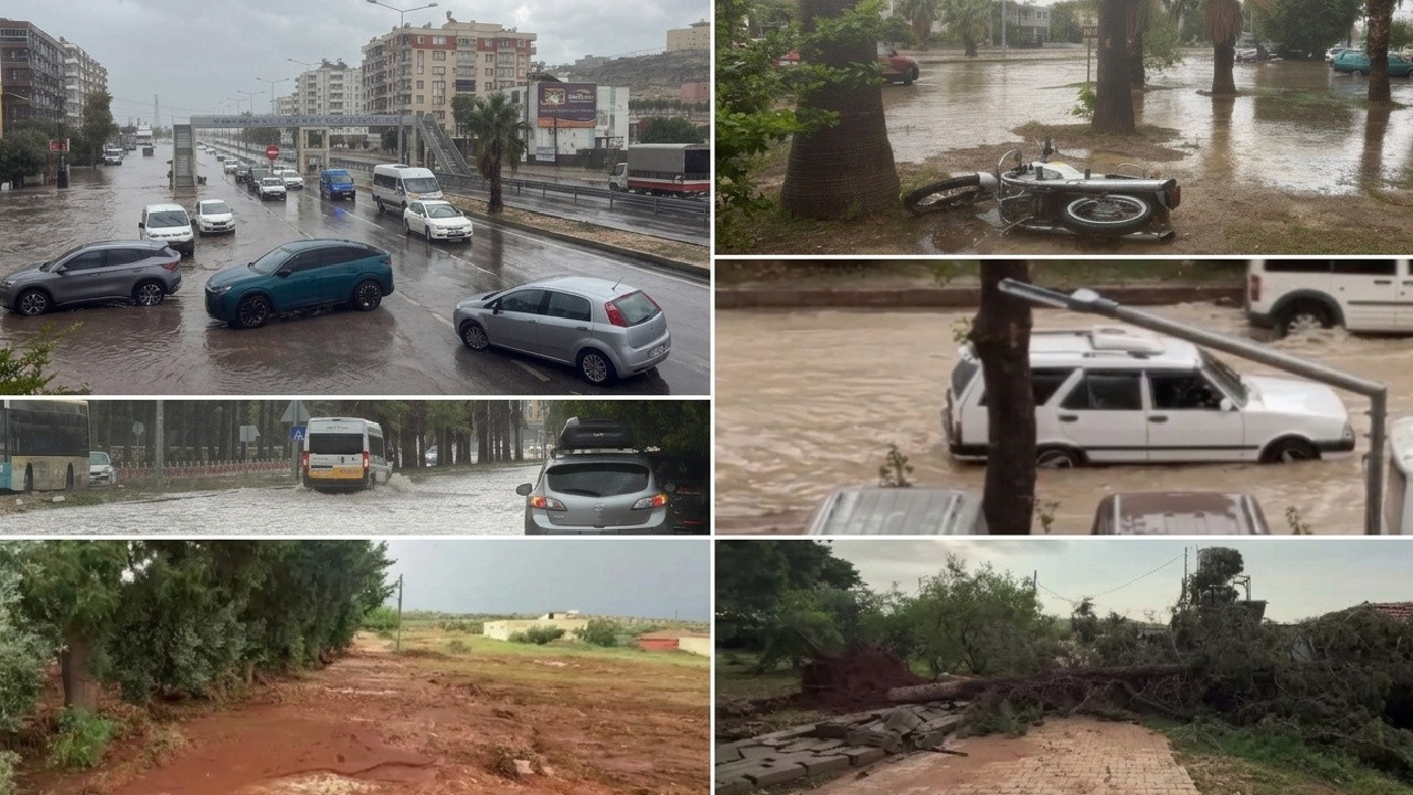 Sağanak sonrası üç şehrin sokakları bu hale geldi! Duvar yıkıldı, ağaçlar devrildi