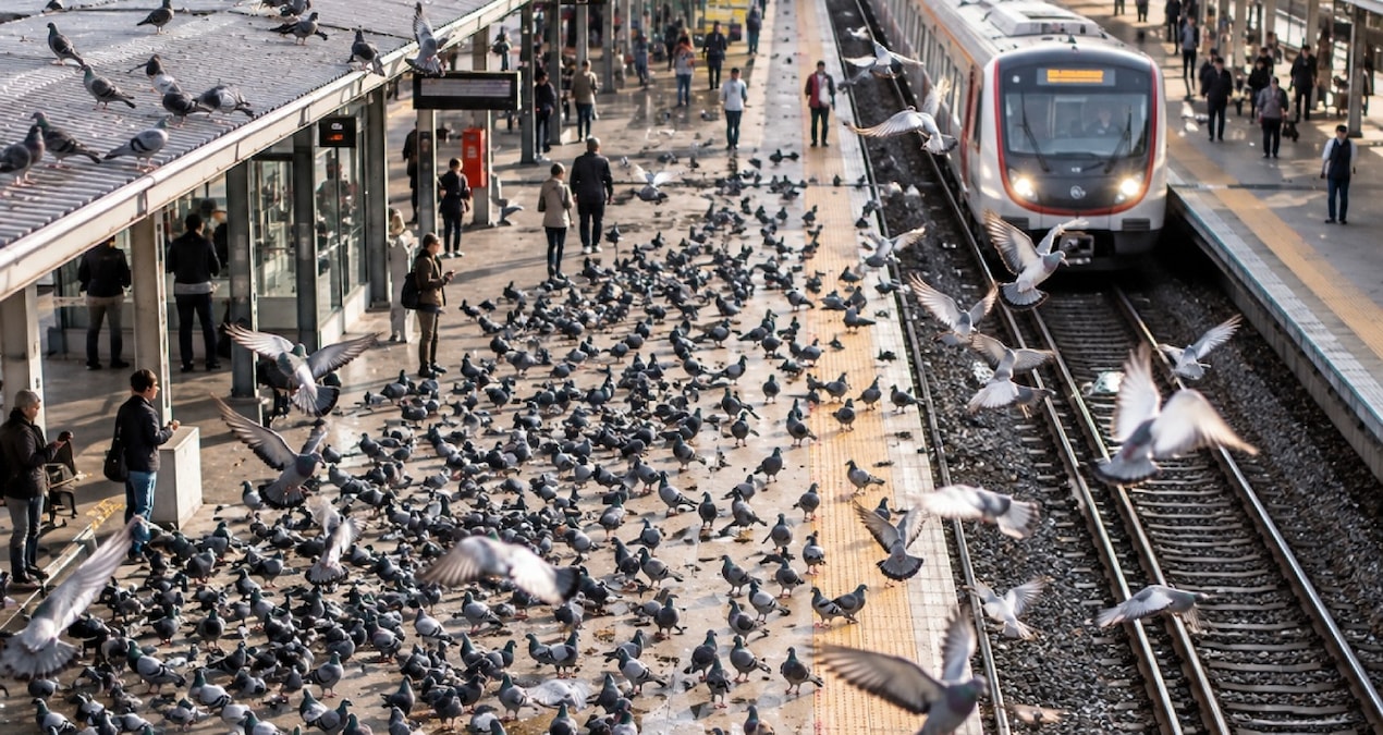 Tren istasyonlarındaki güvercin istilasına sıra dışı çözüm