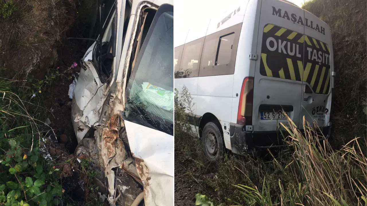 Ordu'da okul servisi şarampole yuvarlandı: 5 öğrenci ve sürücü yaralandı