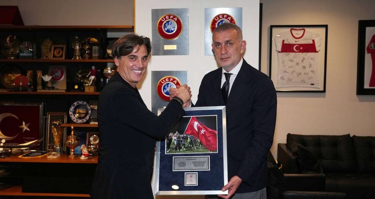 TFF Başkanı İbrahim Hacıosmanoğlu, Montella ile bir araya gelerek vedalaştı