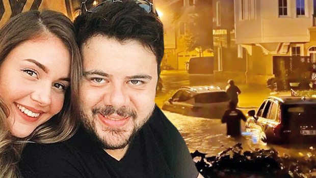 Kemerburgaz'da korku dolu anlar... Evinin önü göl gerçekleşti
