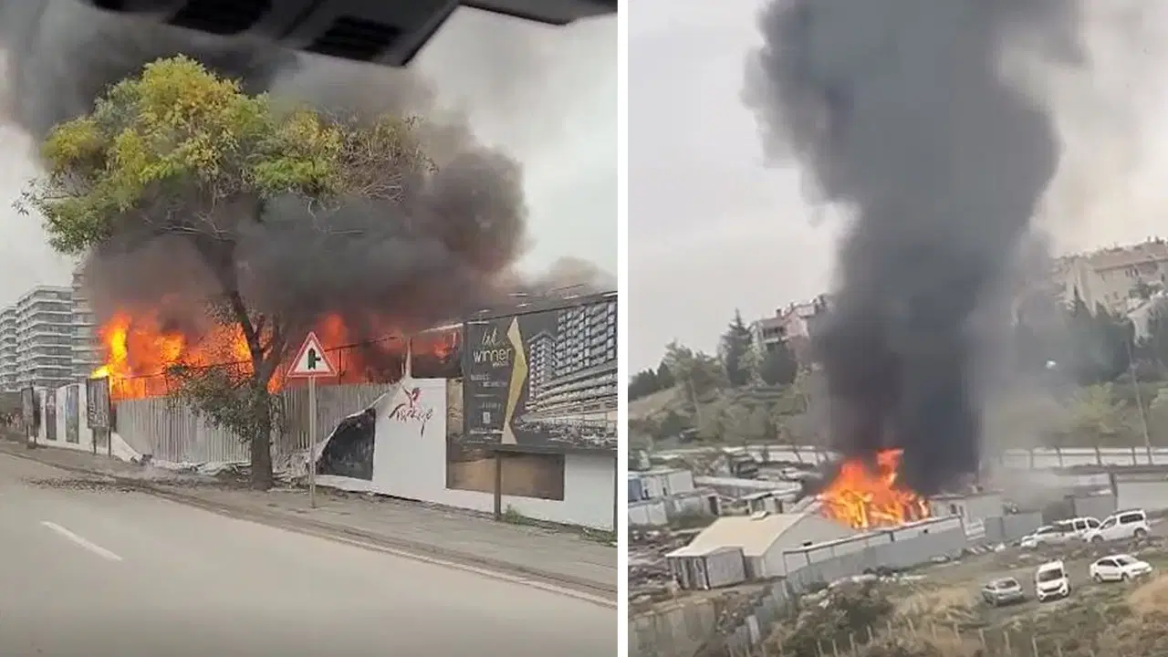 Ankara'da korkutan yangın: İnşaat işçilerinin kaldığı konteynerler kül gerçekleşti!